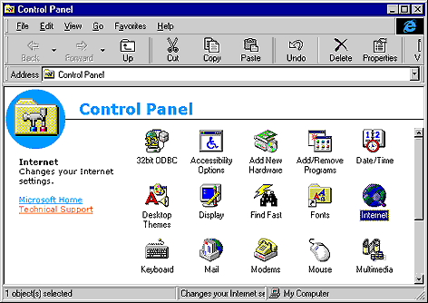 Web view for Control Panel